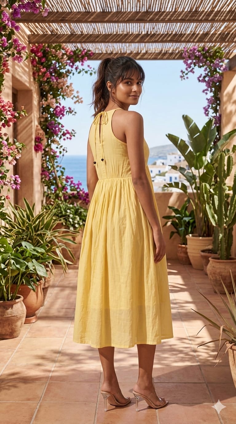 Mul Cotton dress (Yellow)
