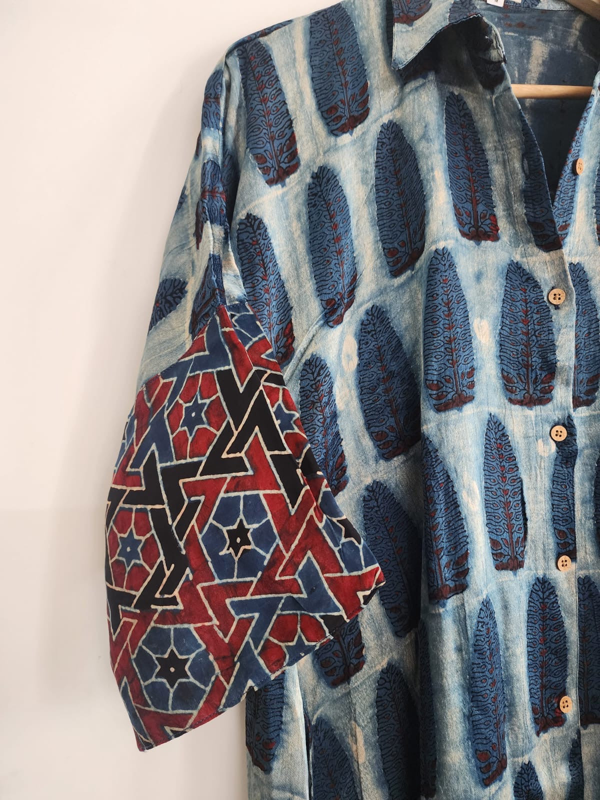 Ajrakh shirt dress