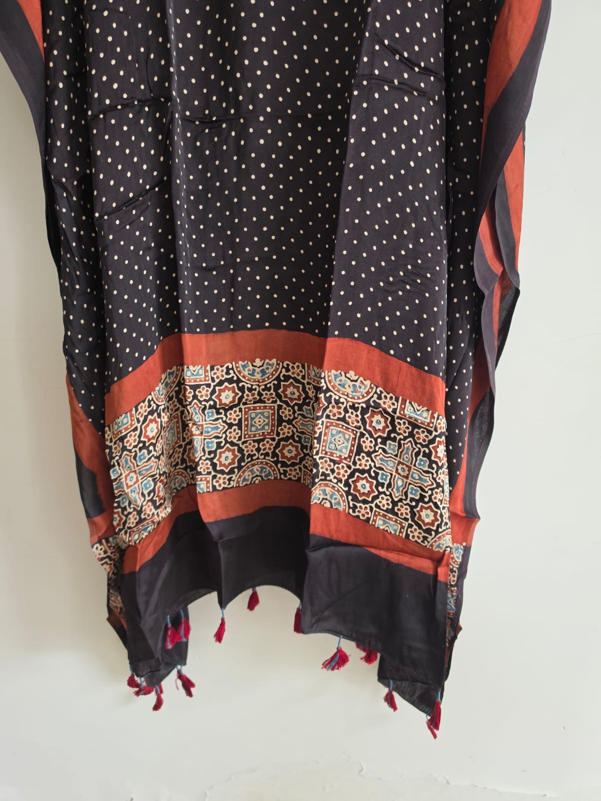 Ajrakh Kaftan in modal silk