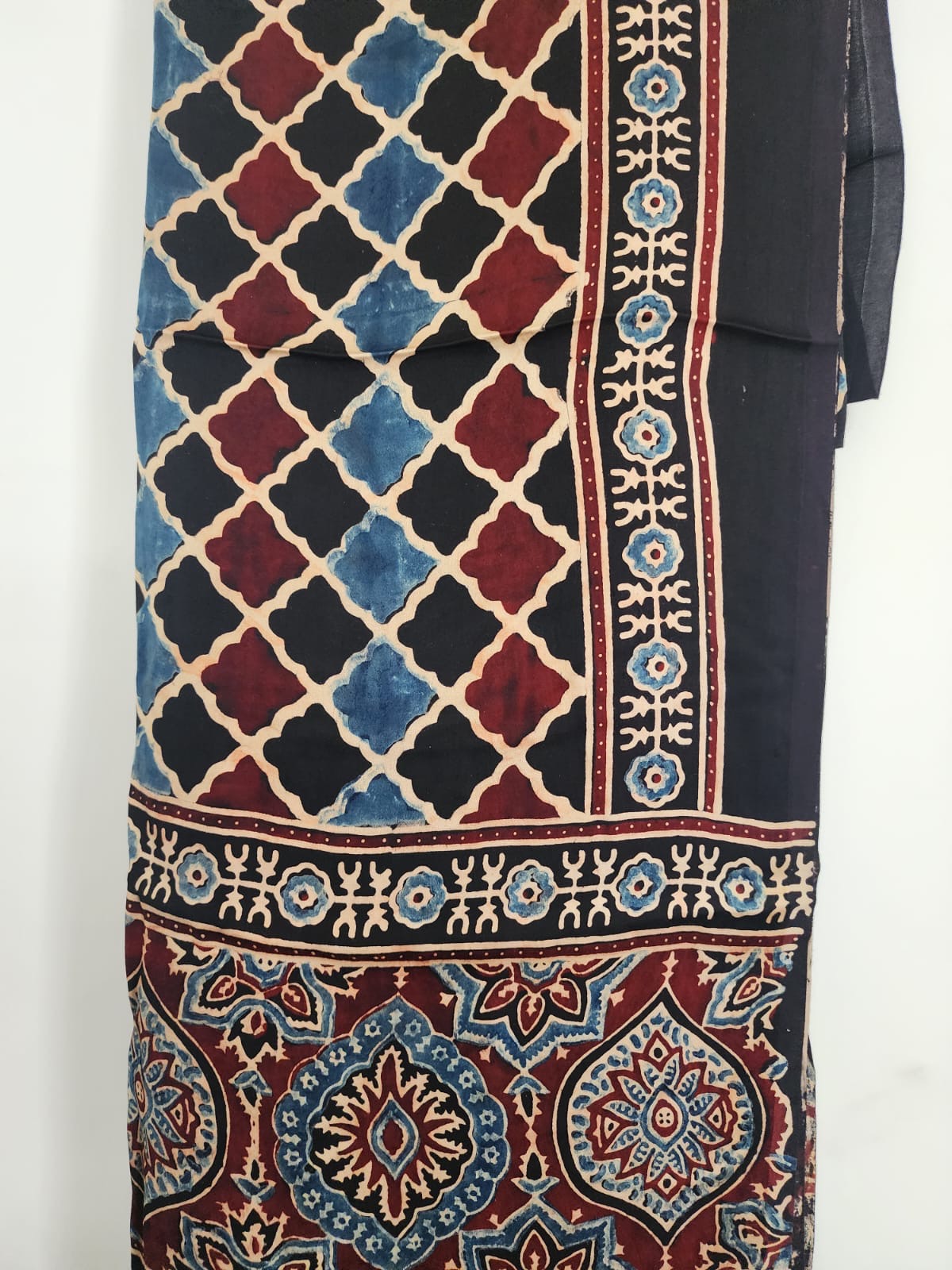 Ajrakh modal silk dupatta