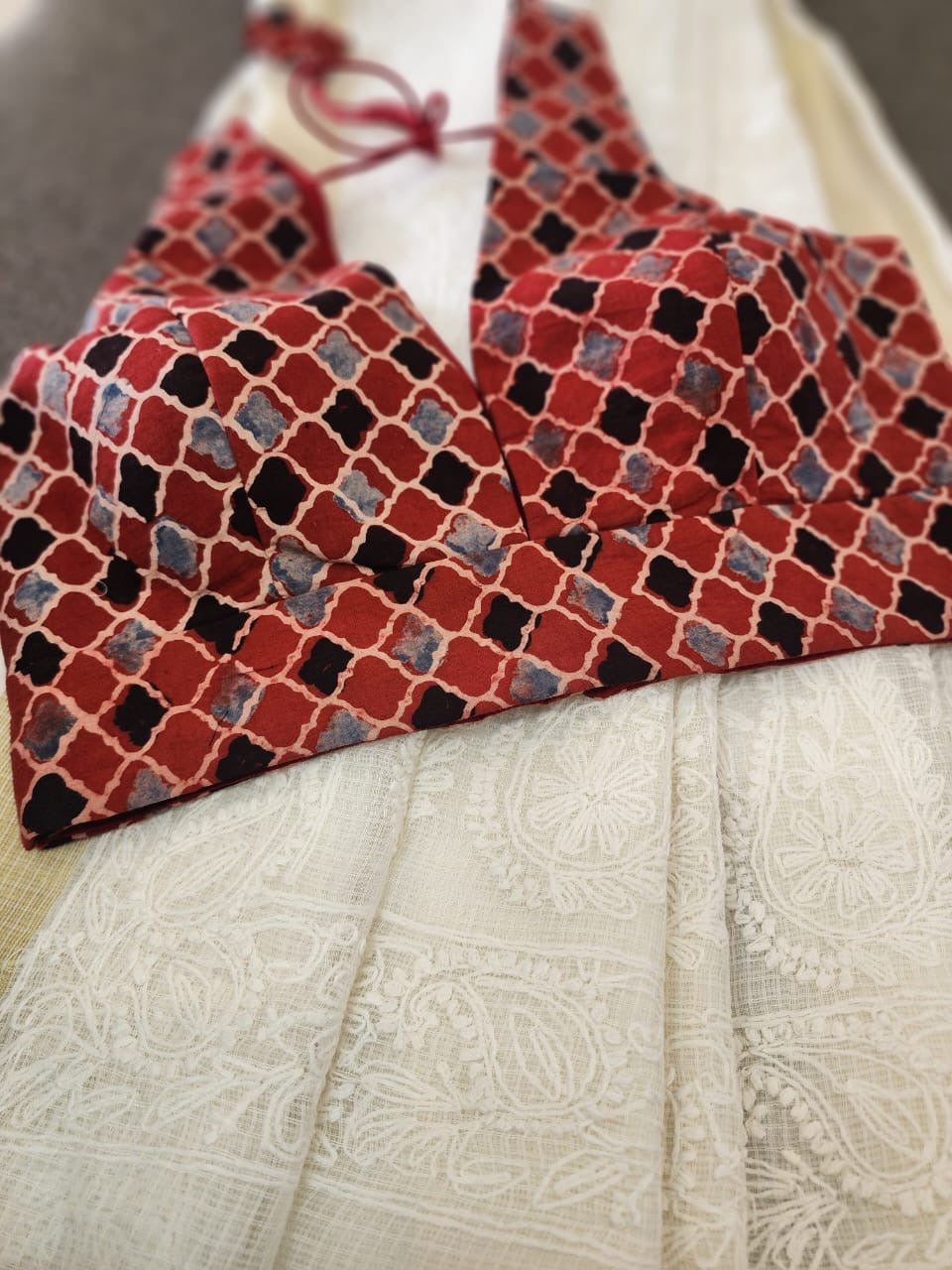 Ajrakh blouse (Red)