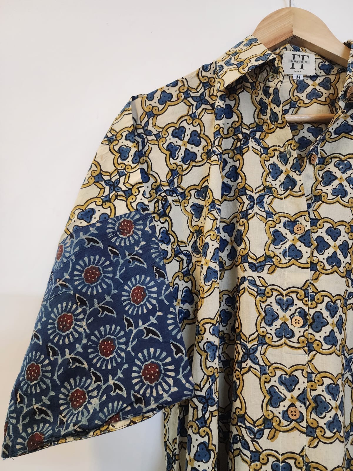Ajrakh cotton shirt dress