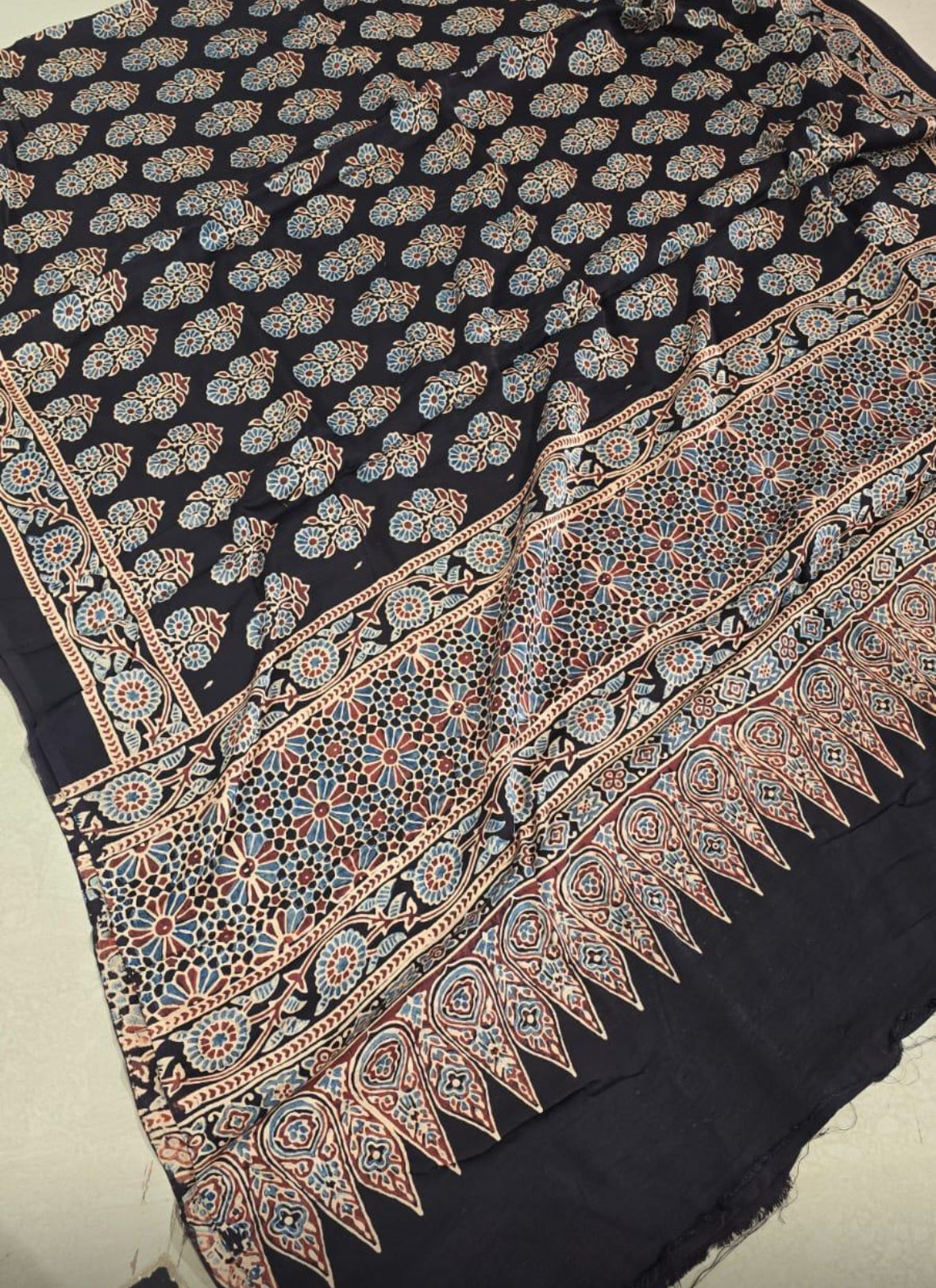 Ajrakh modal silk dupatta
