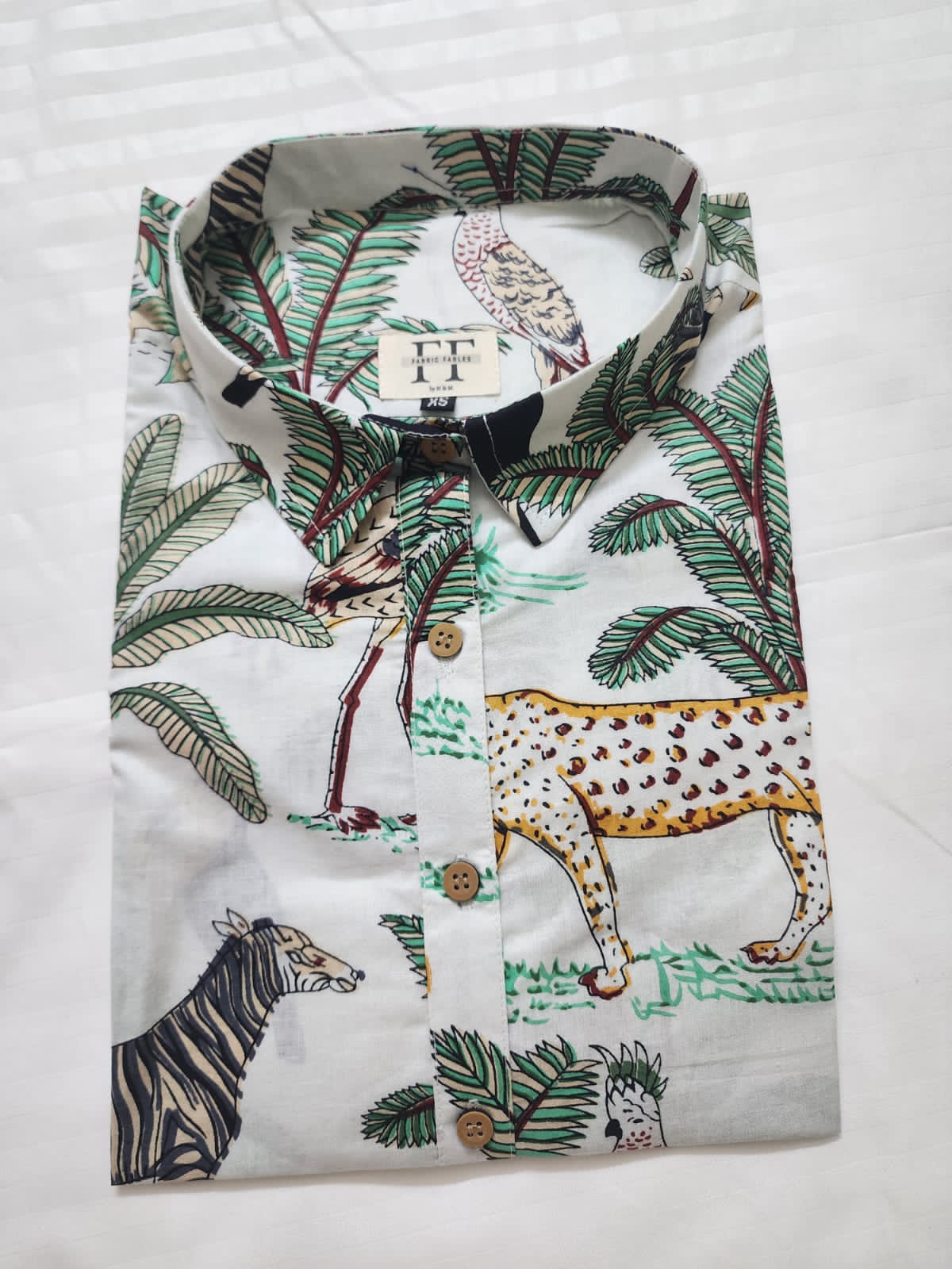 Ladies Shirt (White) - Jungle print collection