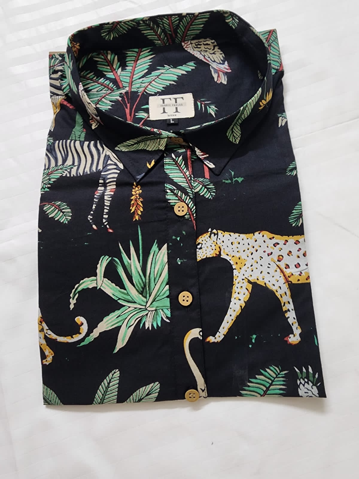 Ladies Shirt (Black) - Jungle print collection