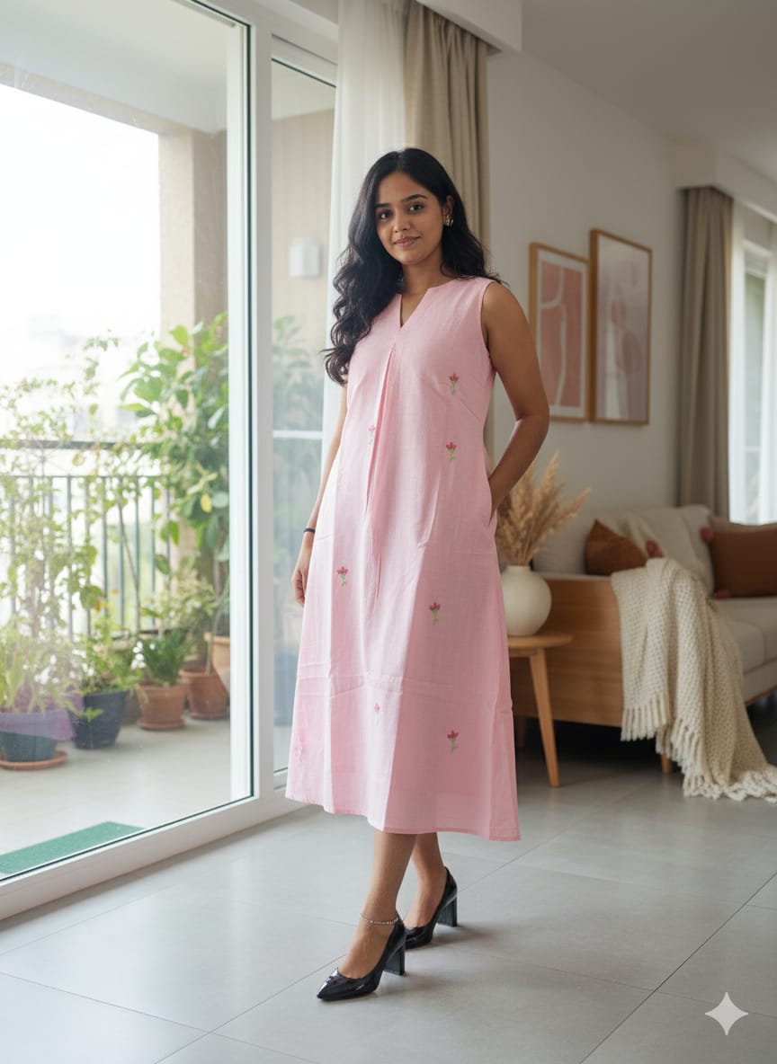 Cotton dress (Pink)