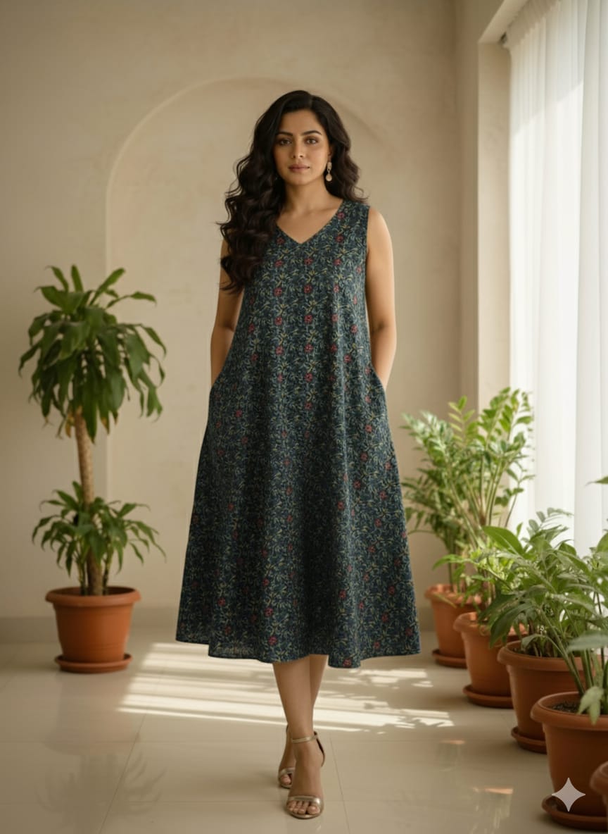 Ajrakh Modal dress