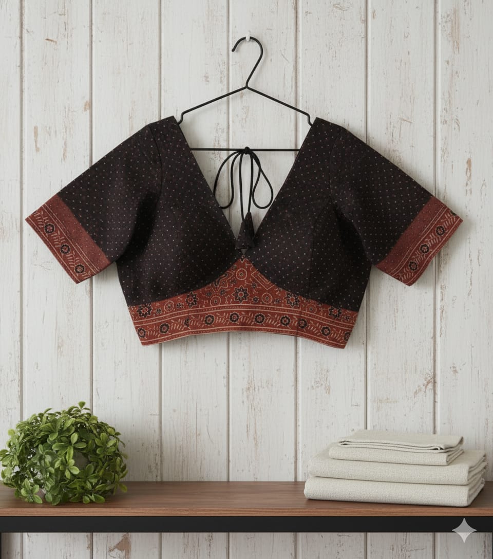 Ajrakh blouse (Black)