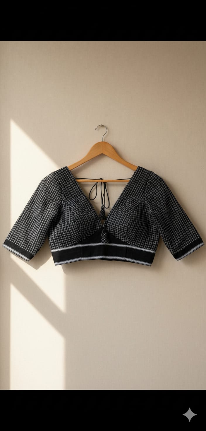 Checks blouse (black)