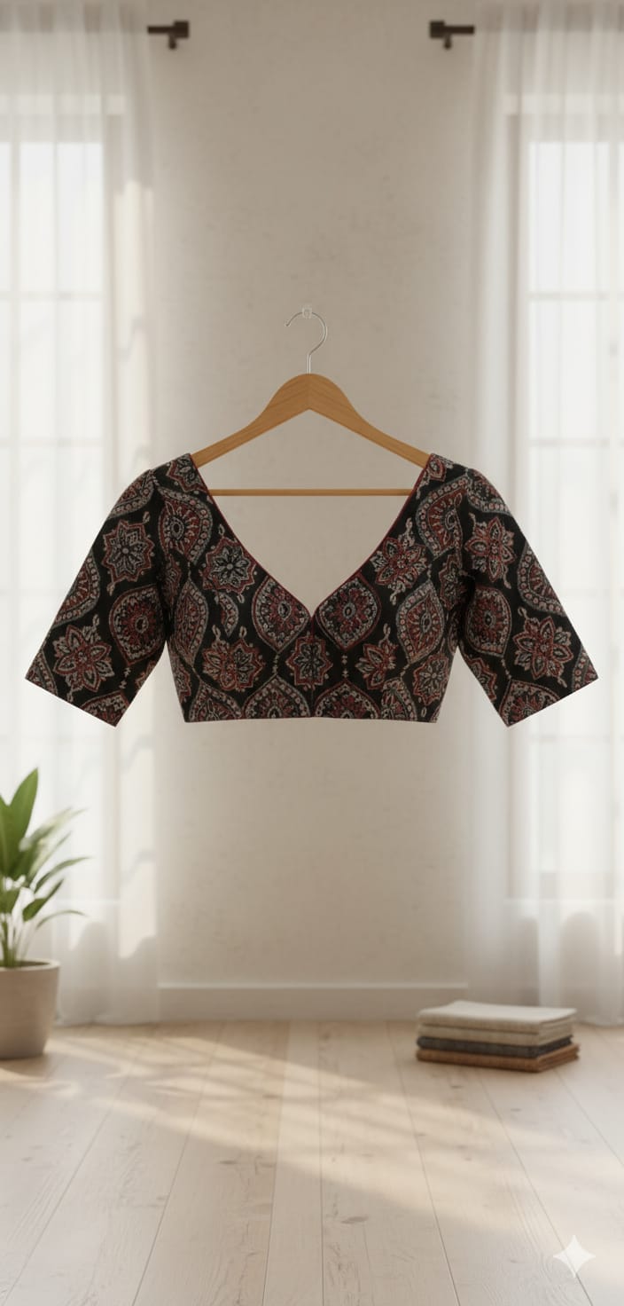 Ajrakh blouse (Black)