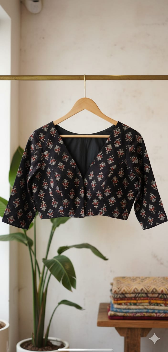 Ajrakh blouse (black)