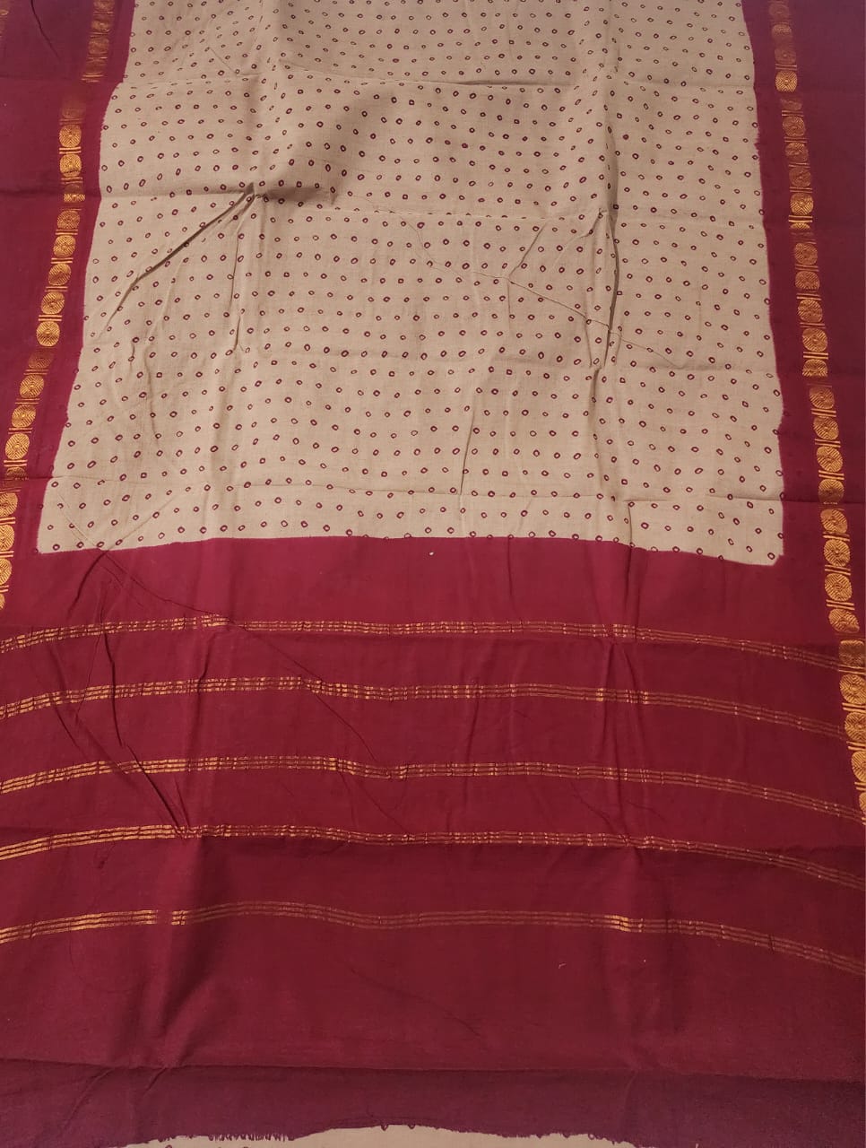 Madurai Sungudi saree (red border) (without blouse)