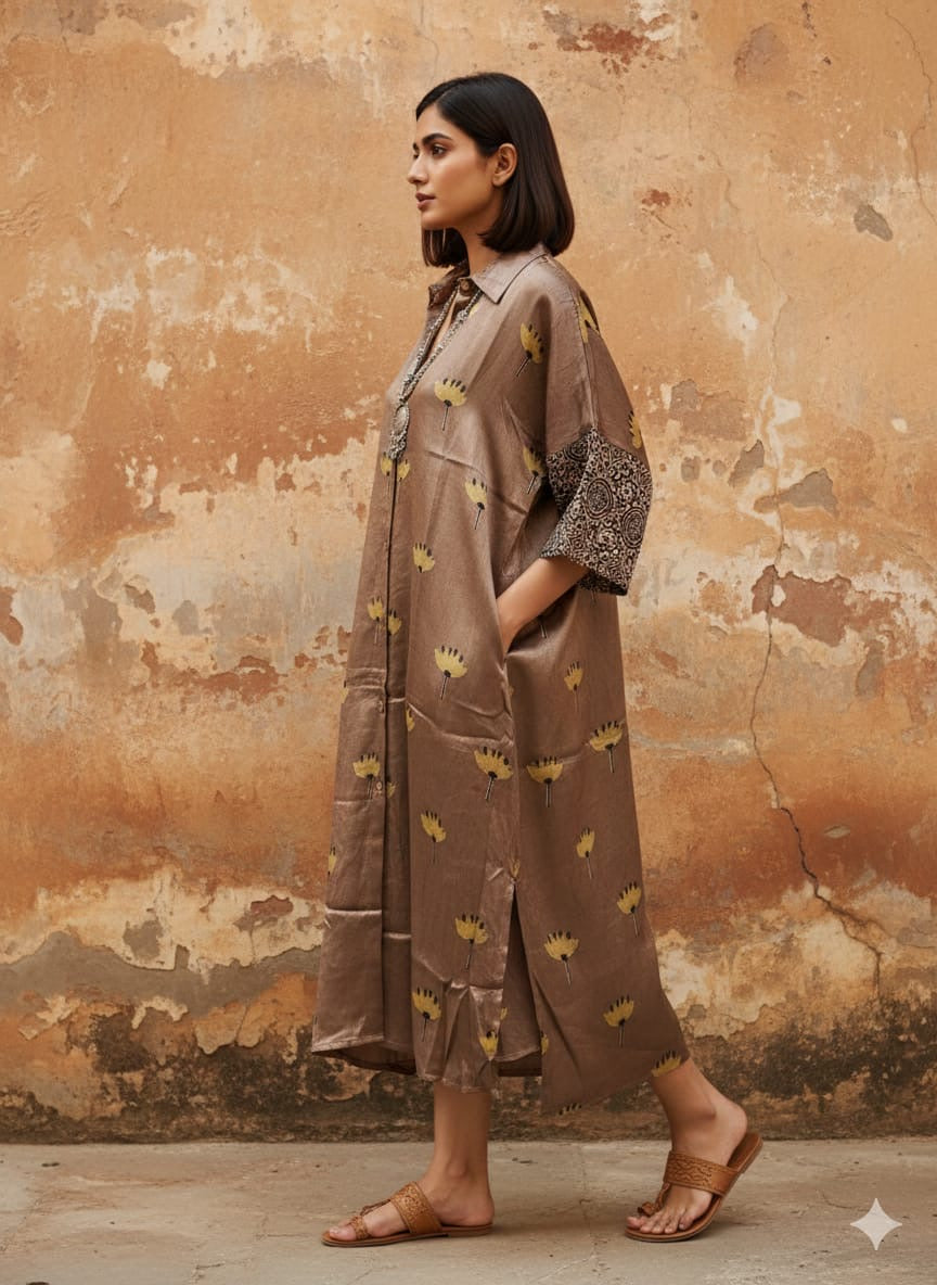 Ajrakh shirt dress