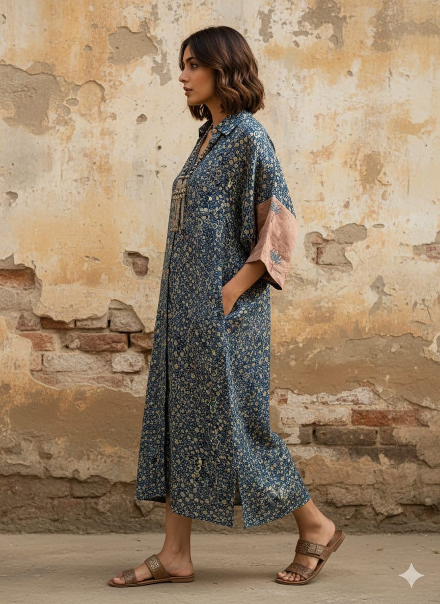 Ajrakh shirt dress