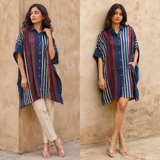 Ajrakh short shirt dress