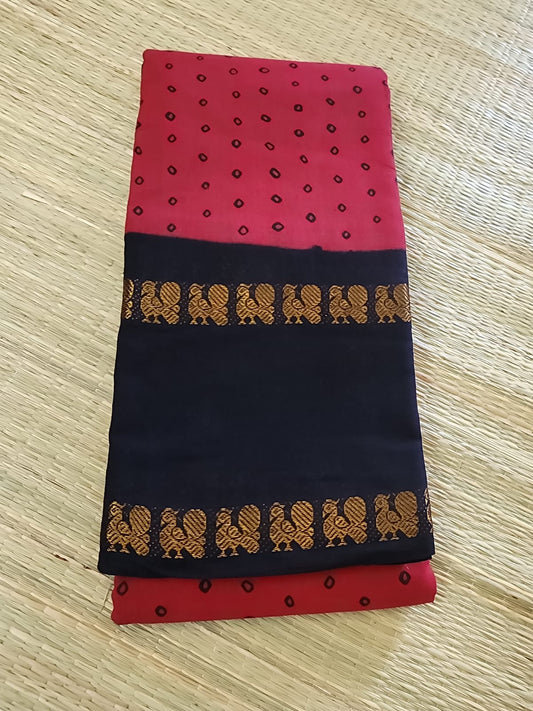 Madurai Sungudi saree (red) (without blouse)