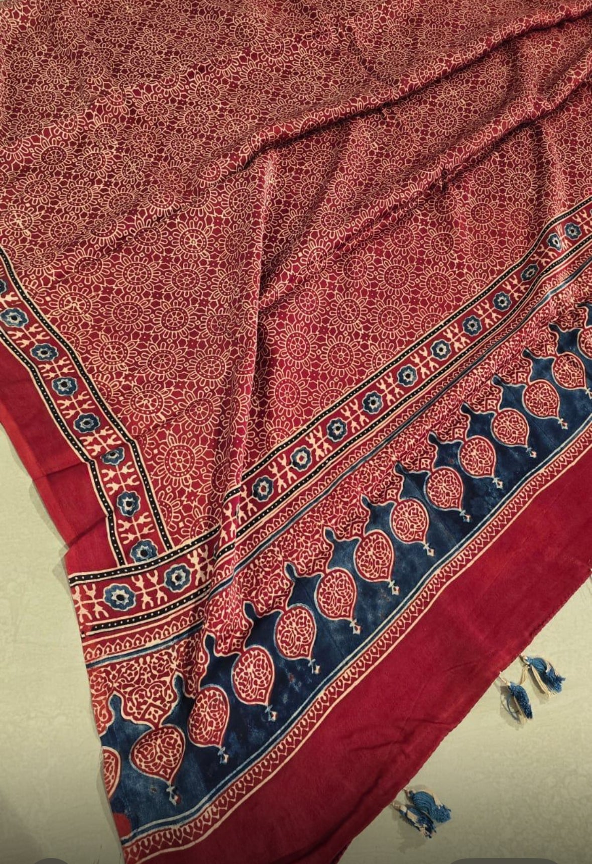 Ajrakh modal silk dupatta