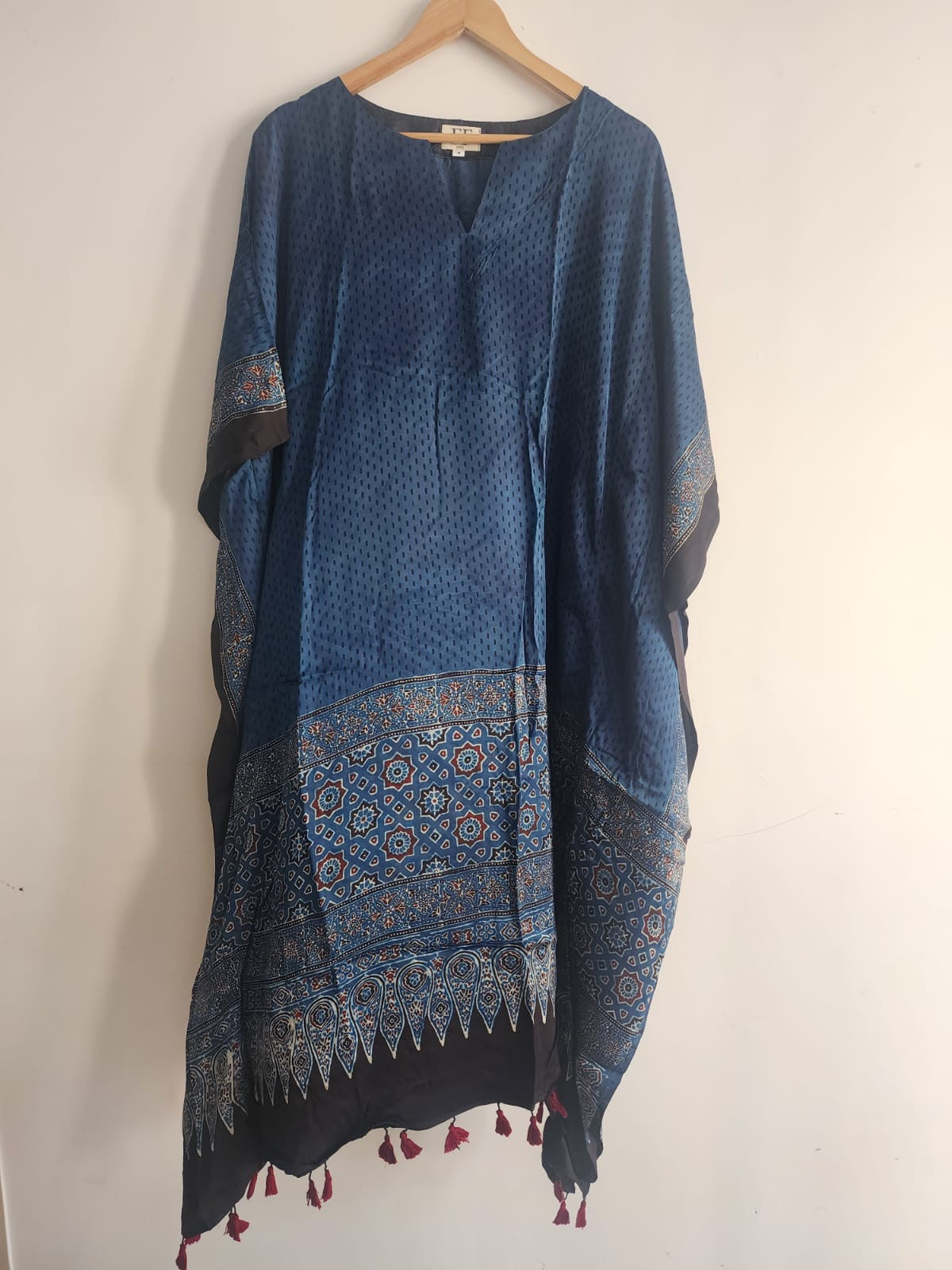 Ajrakh Kaftan in modal silk