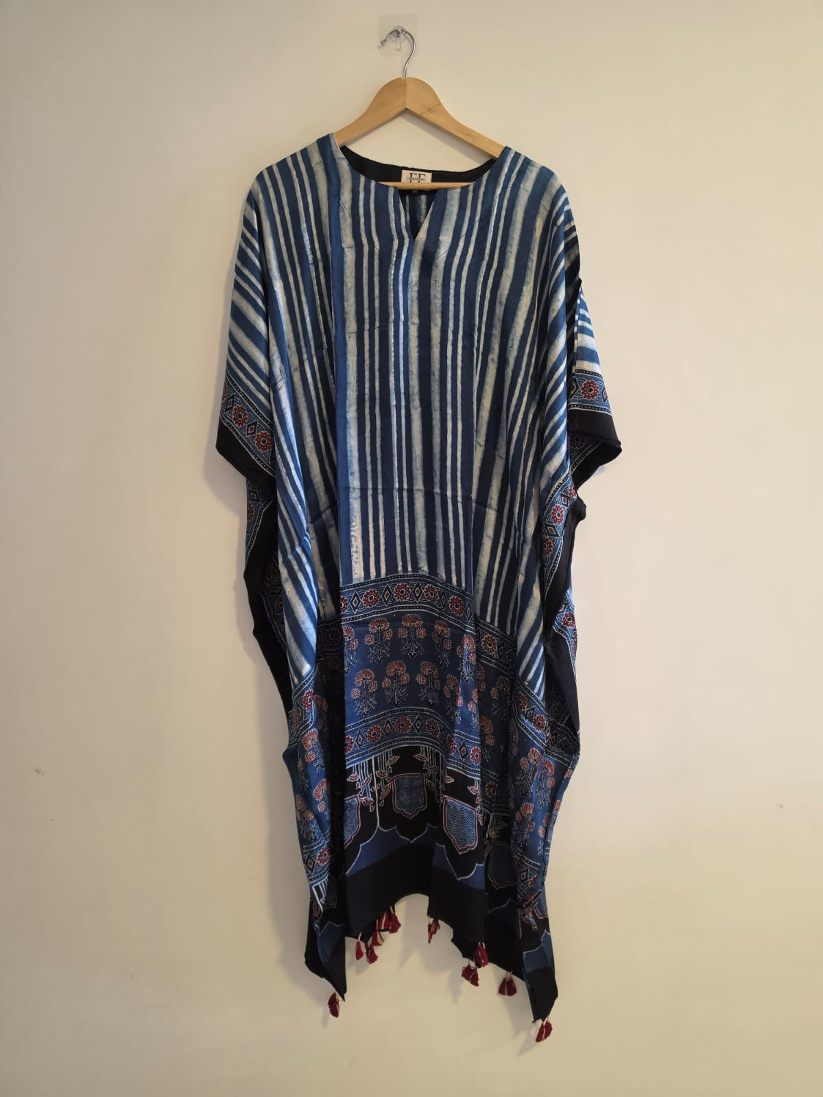 Ajrakh Kaftan in modal silk