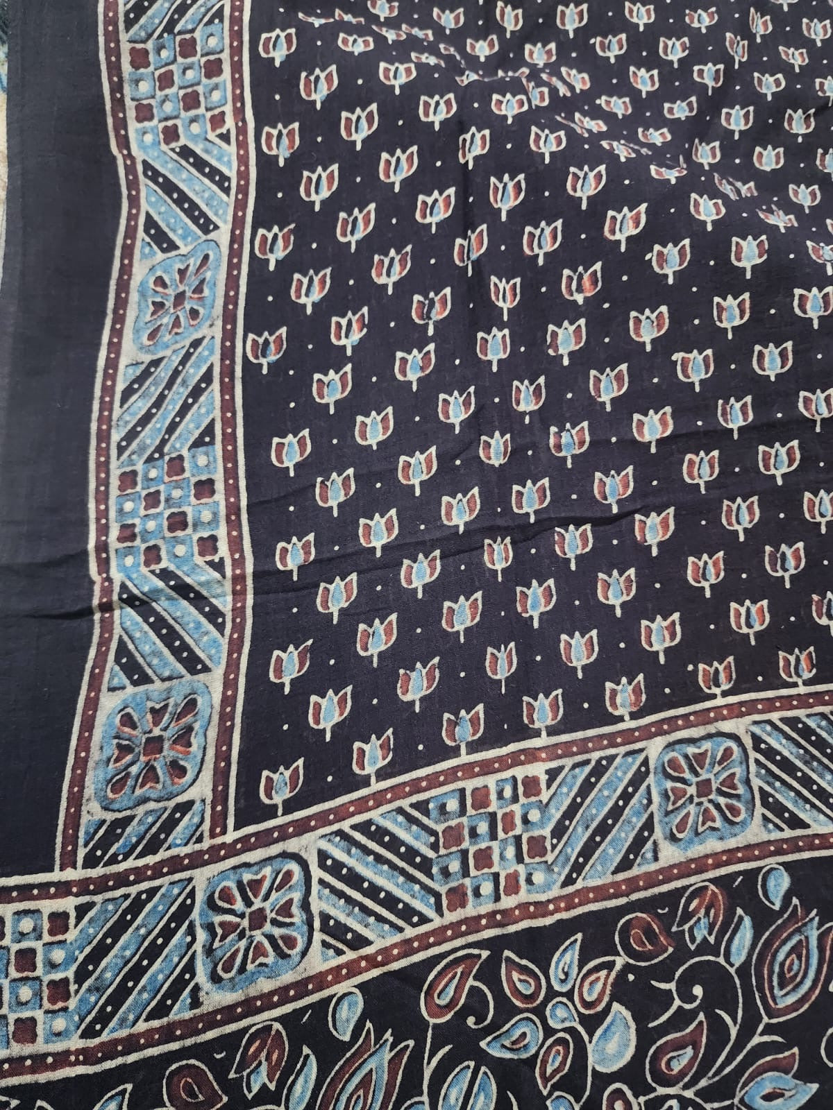 Ajrakh mul cotton dupatta