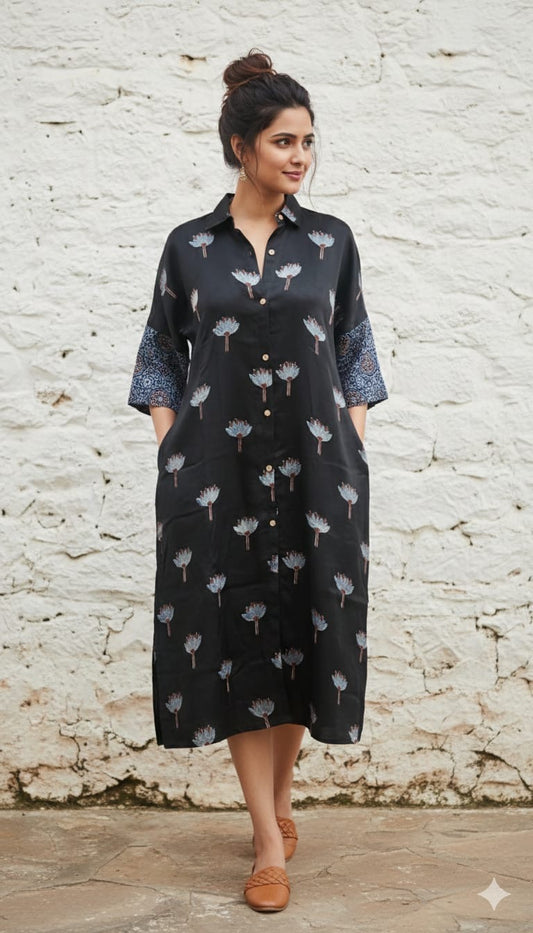 Ajrakh shirt dress