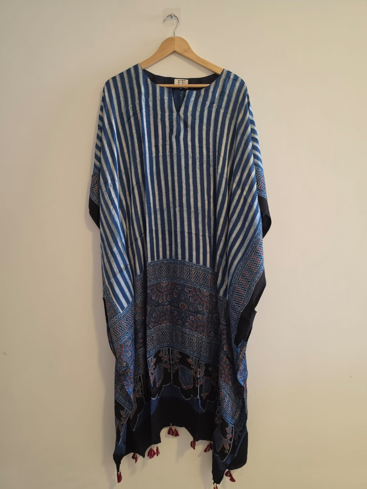 Ajrakh Kaftan in modal silk