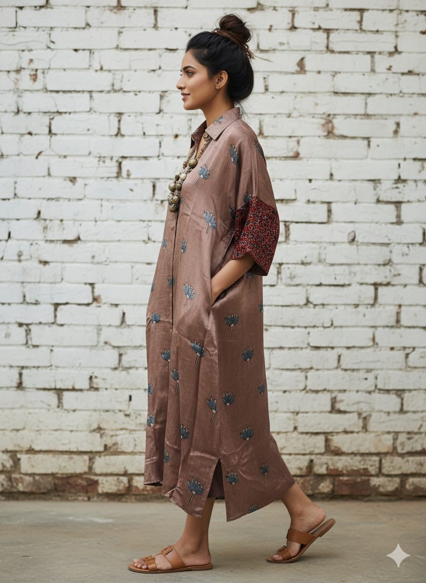 Ajrakh shirt dress