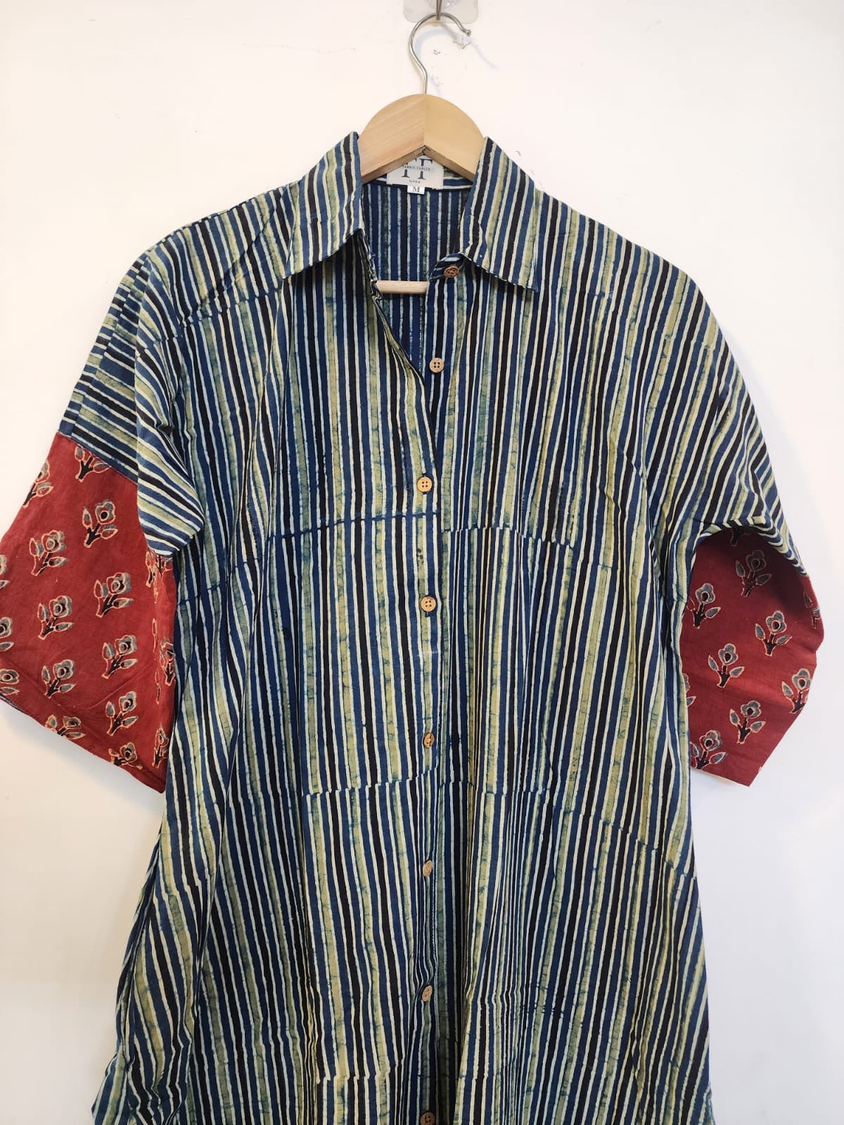 Ajrakh cotton shirt dress