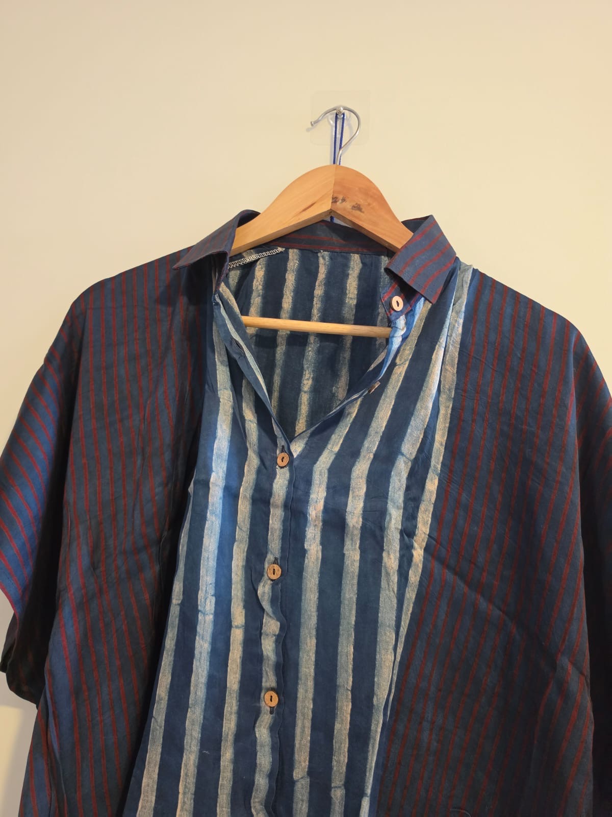 Ajrakh Kaftan shirt in modal silk