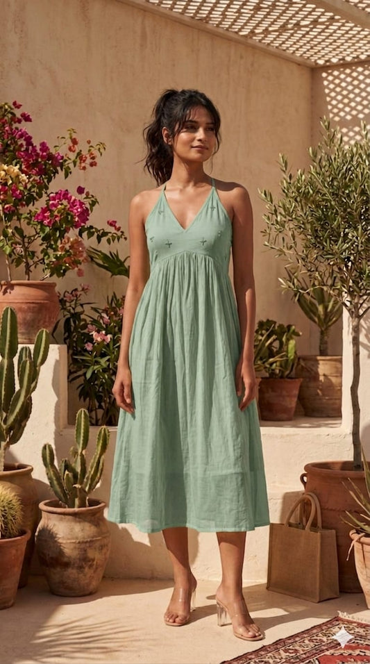 Mul Cotton dress (Green)