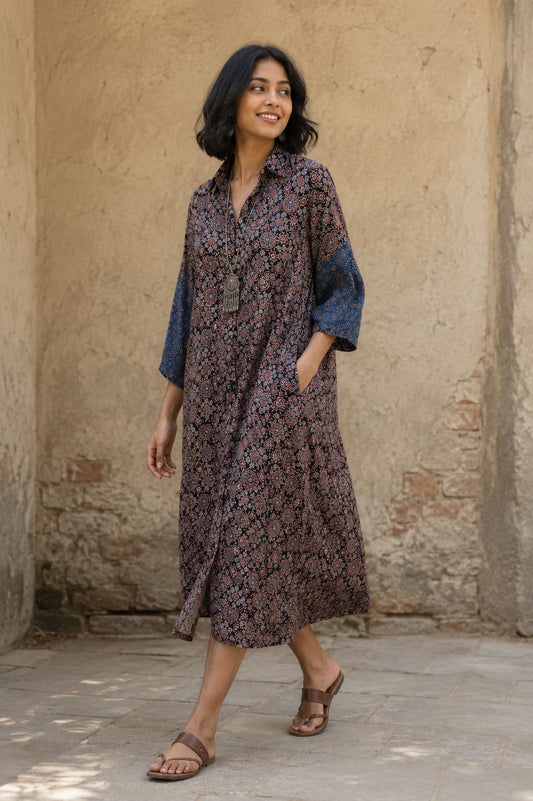 Ajrakh shirt dress