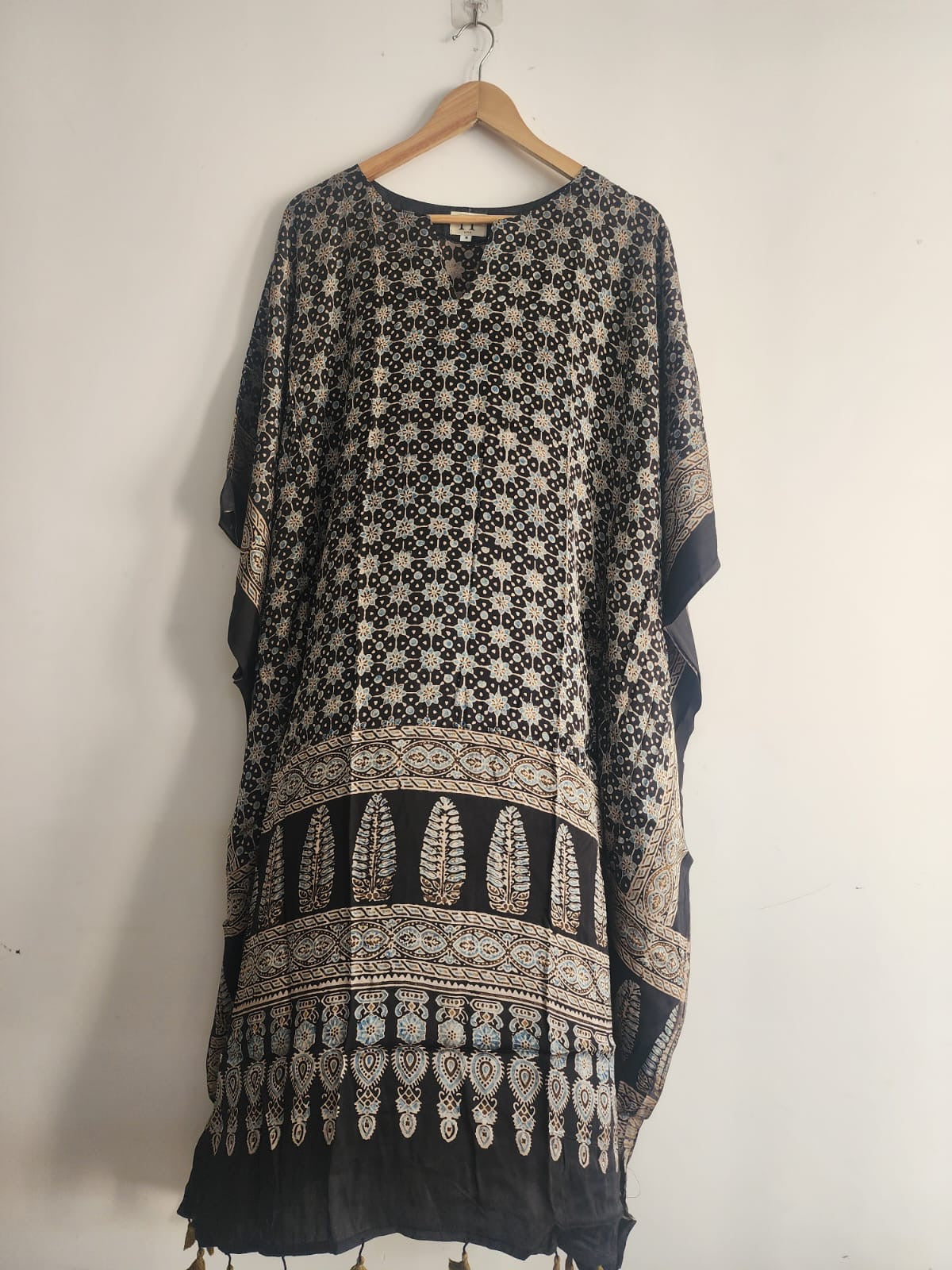 Ajrakh Kaftan in modal silk