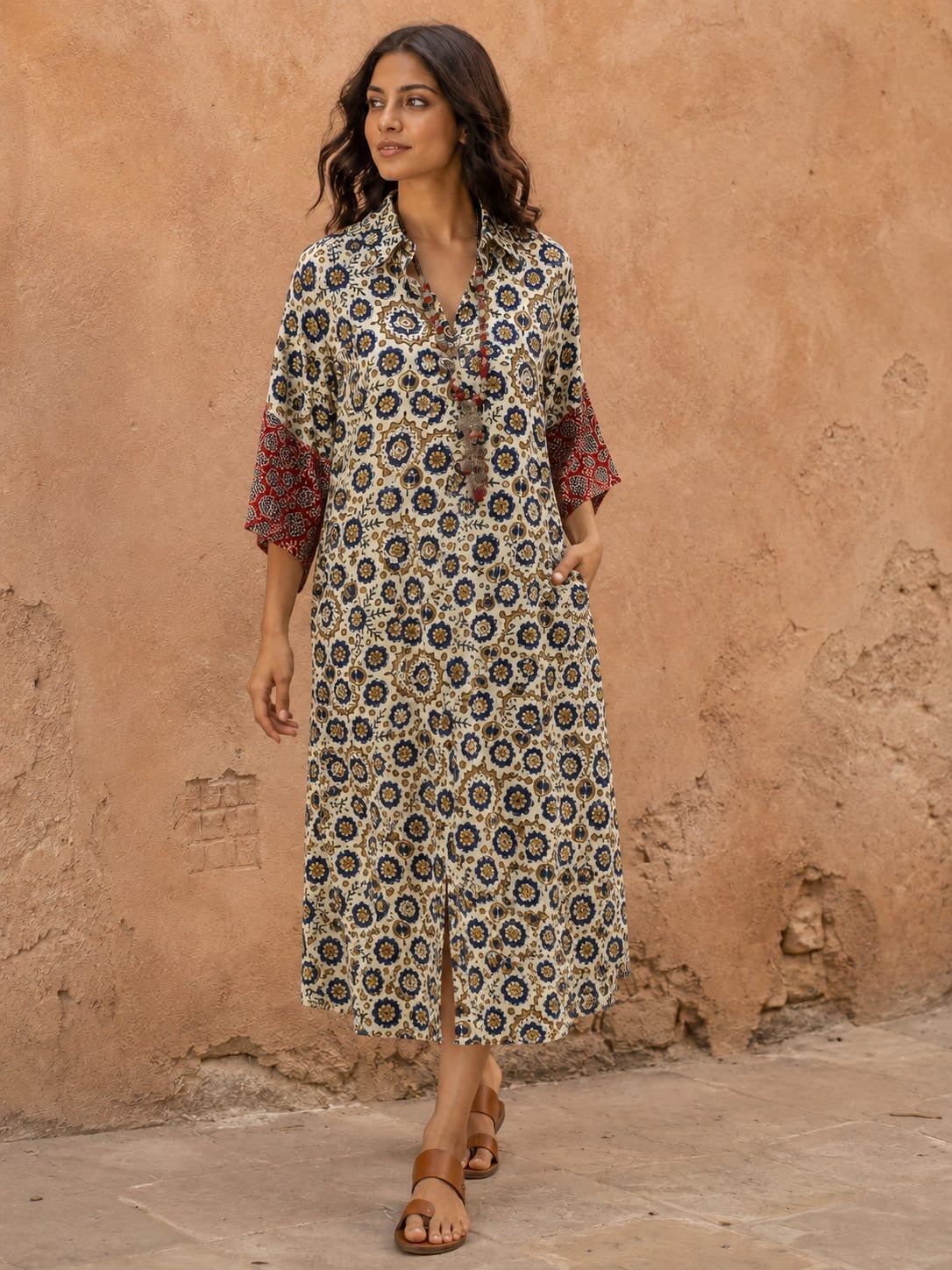 Ajrakh shirt dress