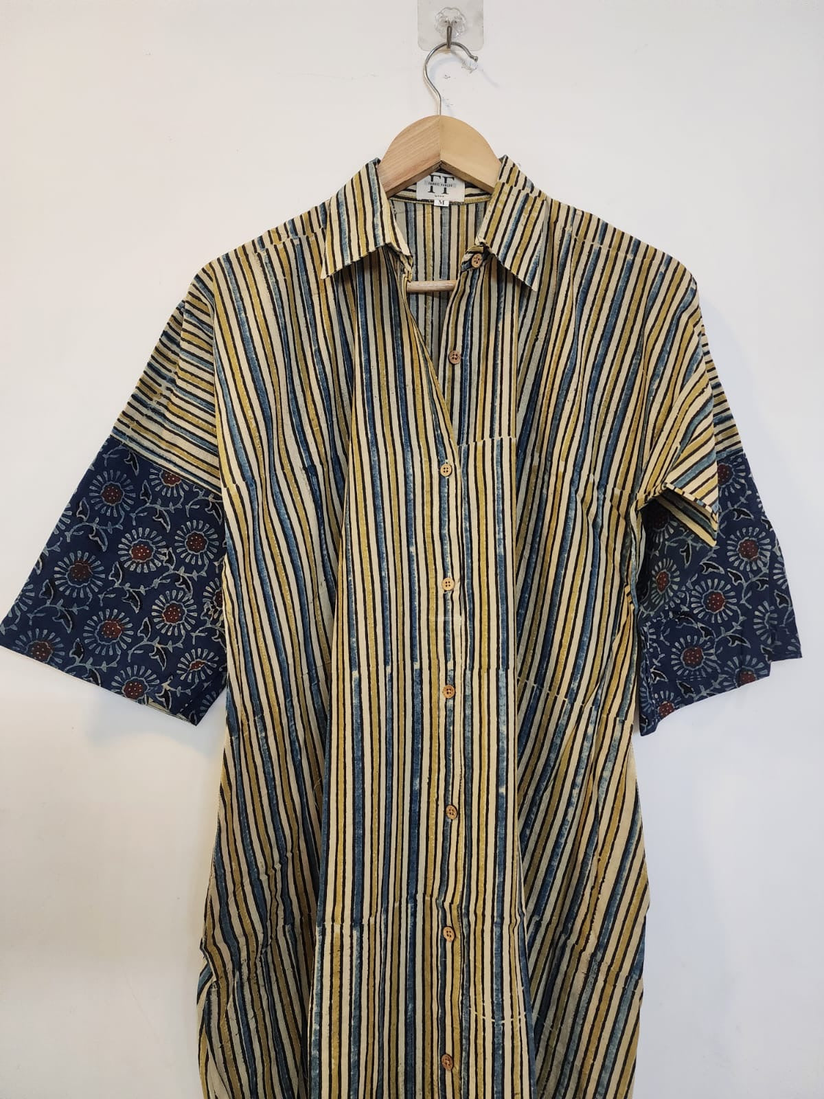 Ajrakh cotton shirt dress