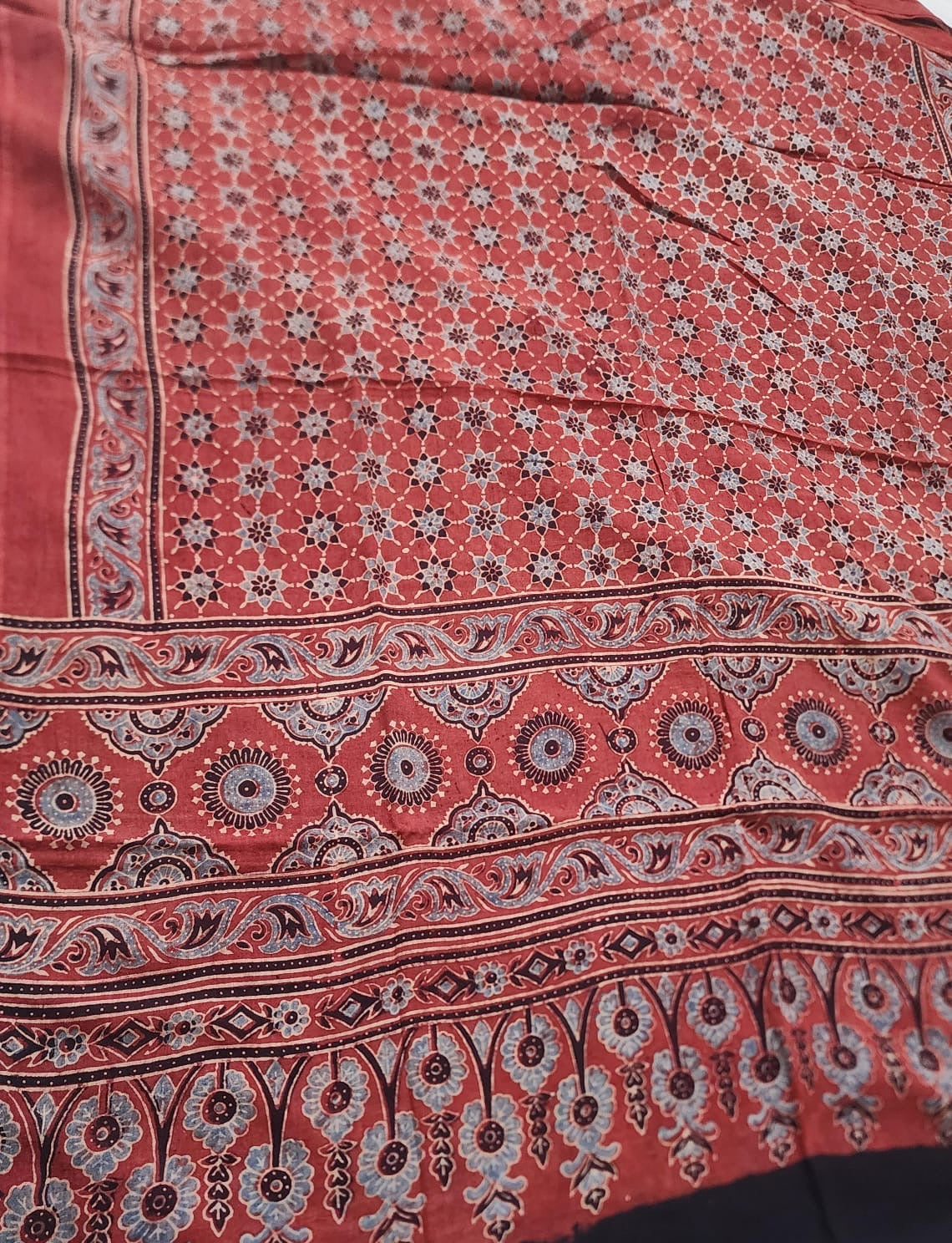 Ajrakh mul cotton dupatta