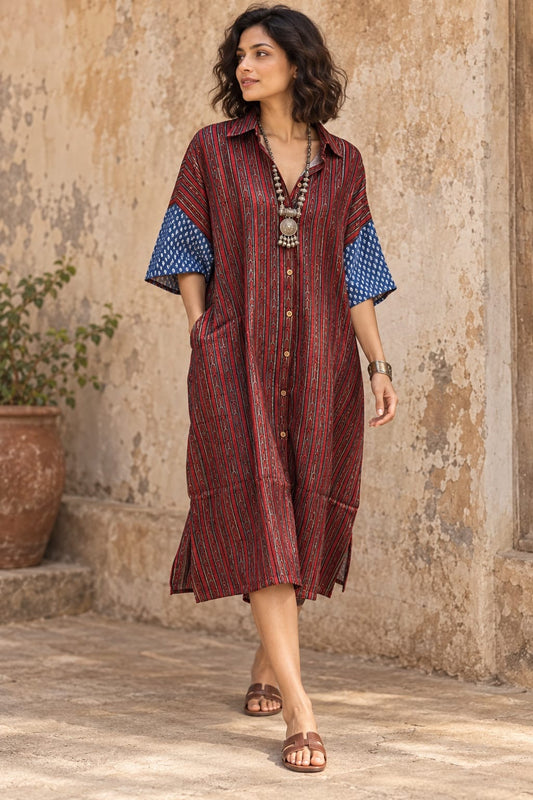 Ajrakh shirt dress