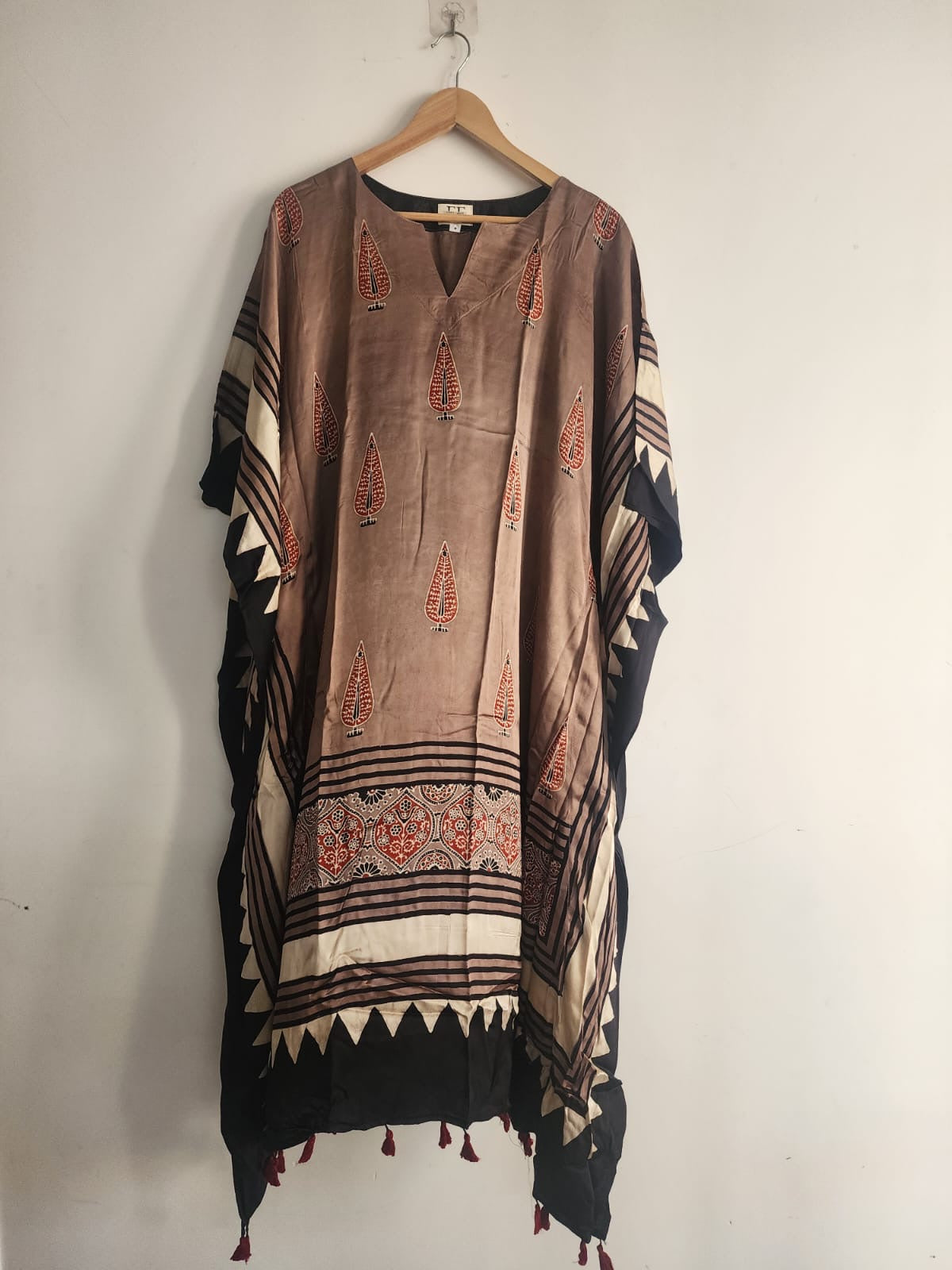 Ajrakh Kaftan in modal silk