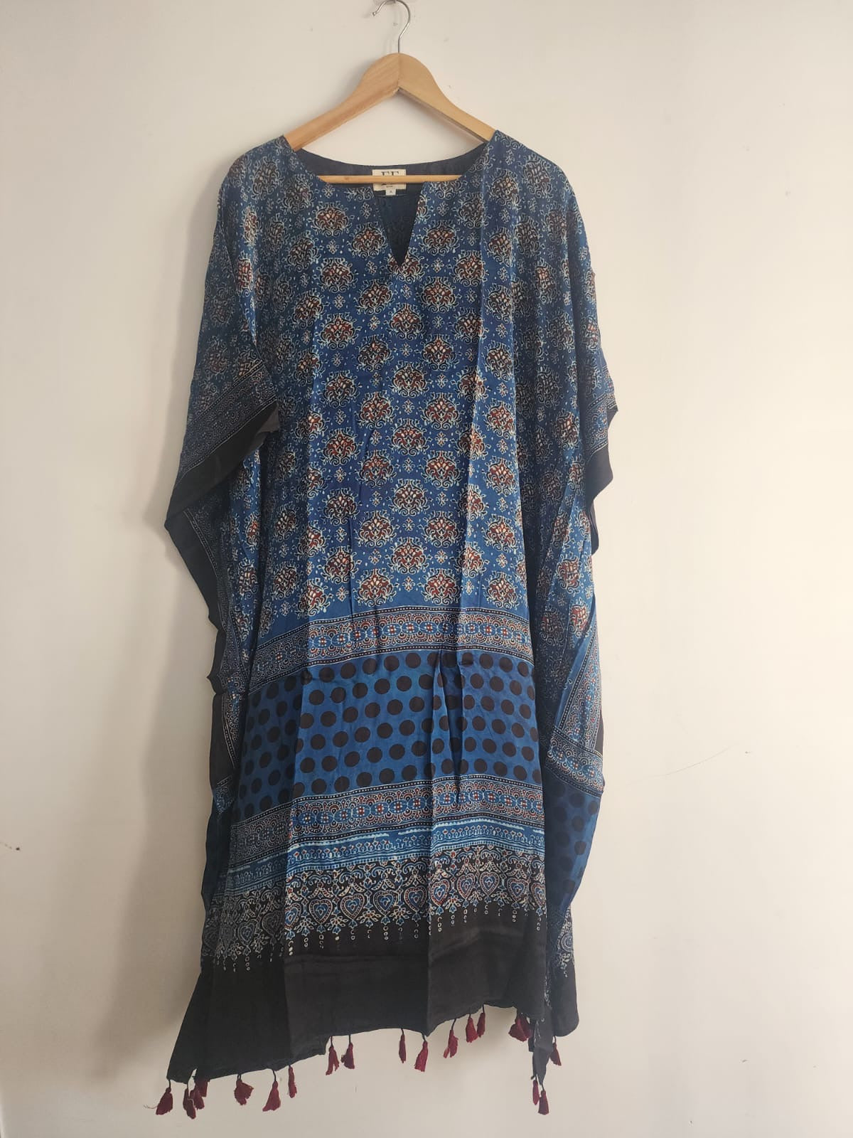 Ajrakh Kaftan in modal silk