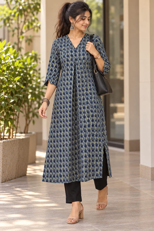 Ajrakh Cotton Kurta