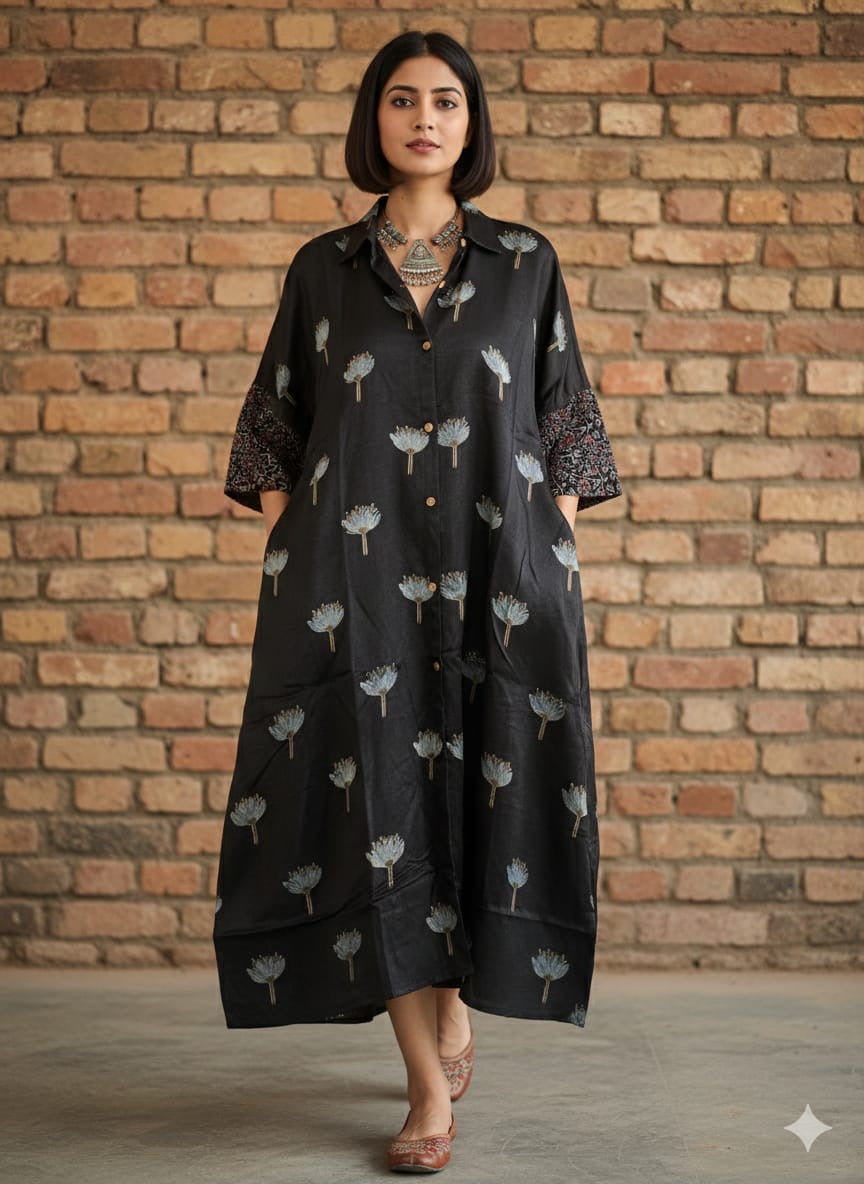 Ajrakh shirt dress