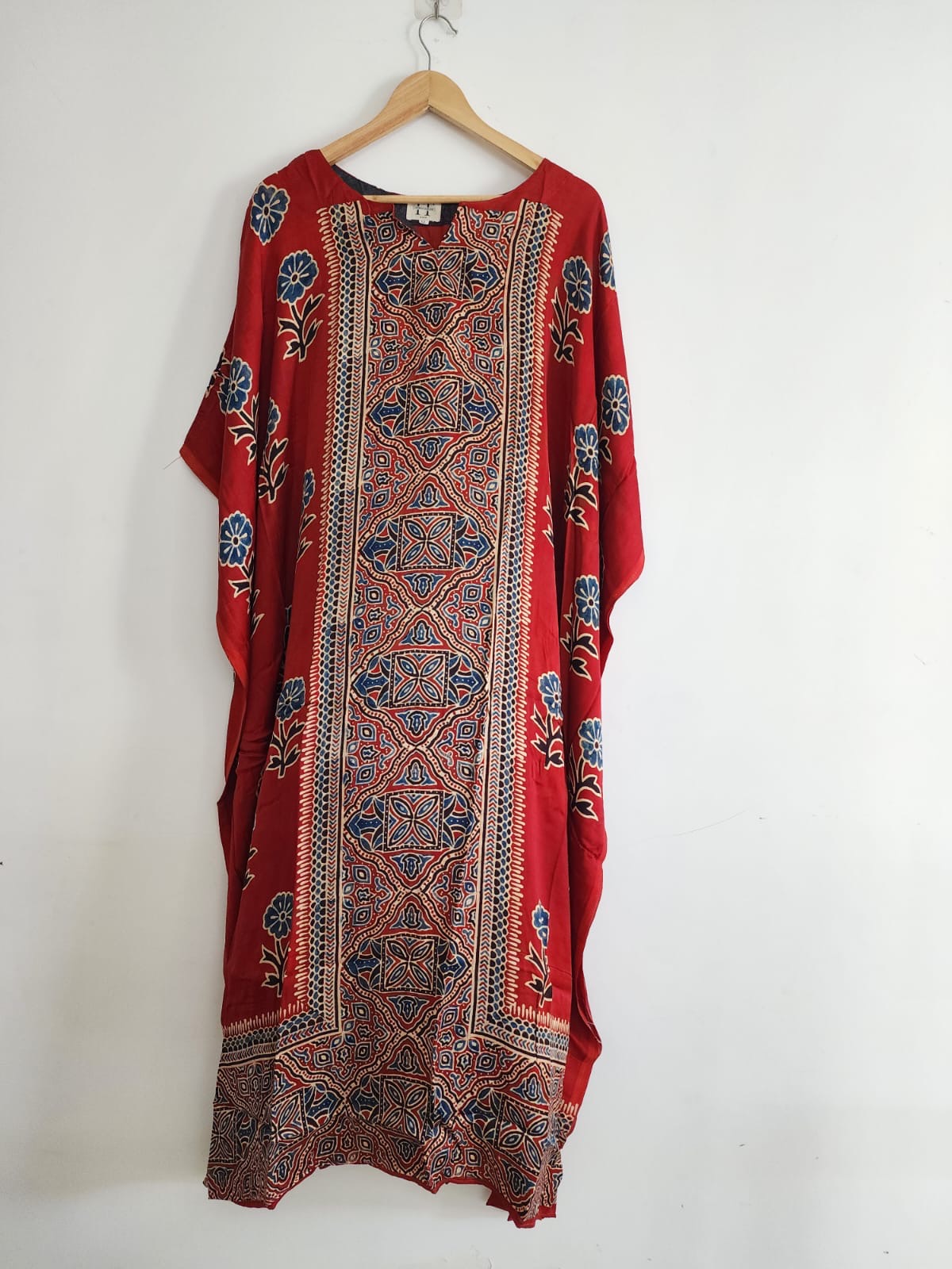 Ajrakh Kaftan in modal silk