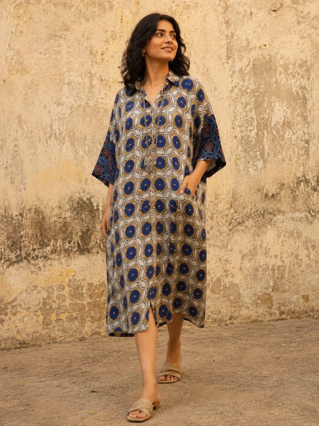 Ajrakh shirt dress