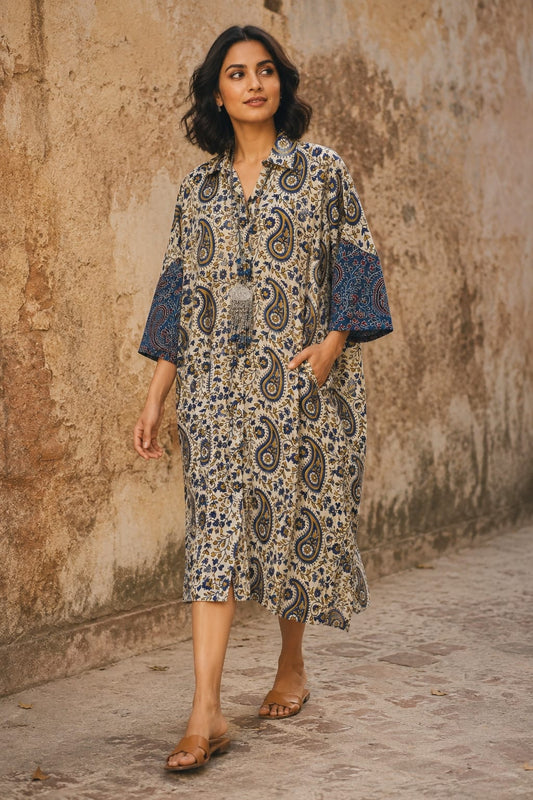Ajrakh shirt dress