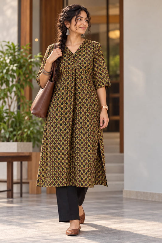 Ajrakh Cotton Kurta