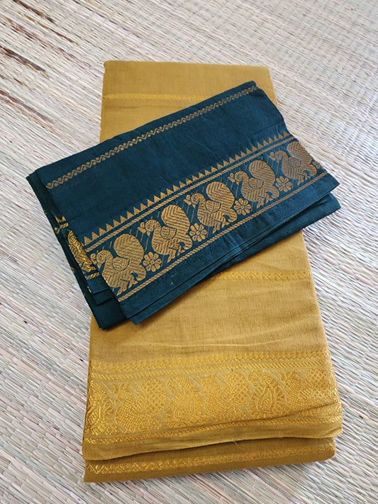 Madurai Sungudi saree (Yellow with self border) (without blouse)