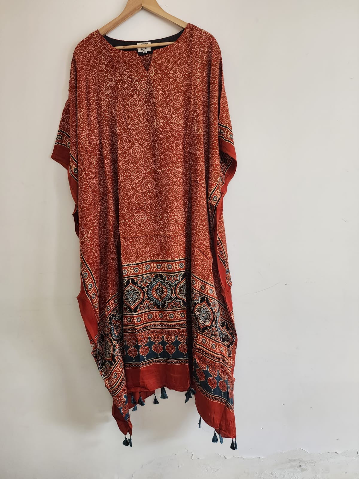 Ajrakh Kaftan in modal silk