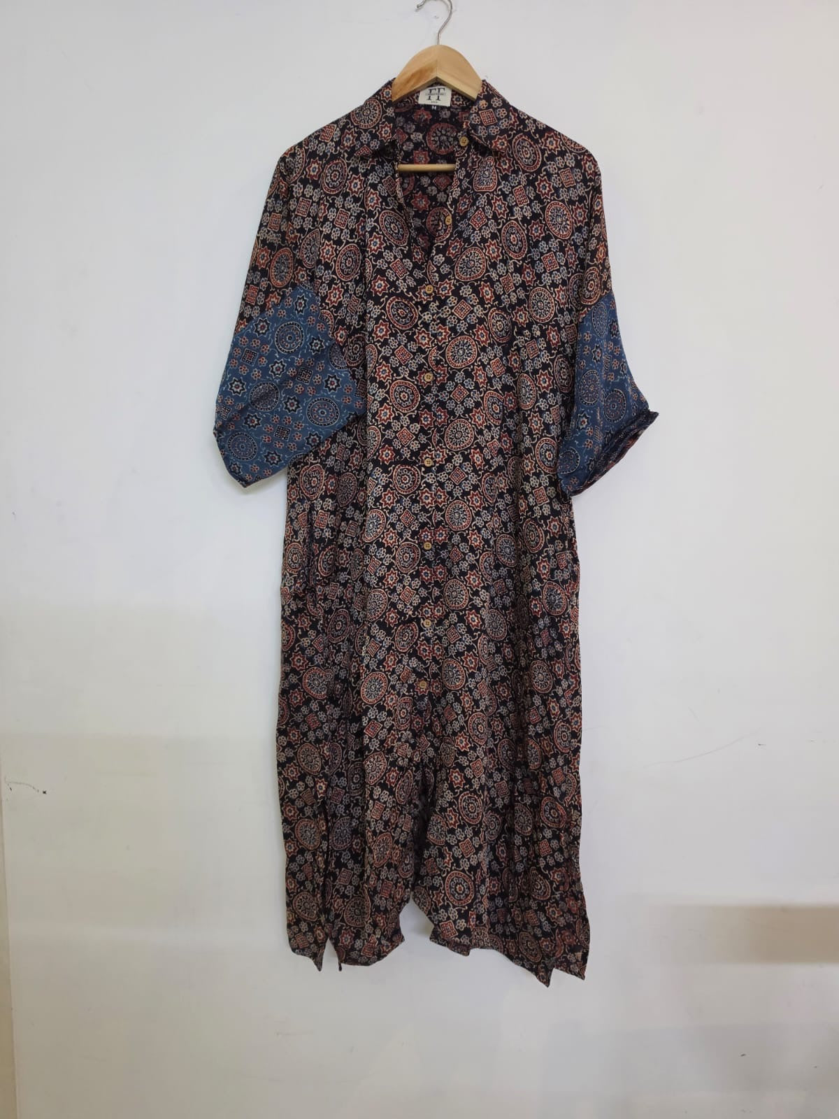 Ajrakh shirt dress