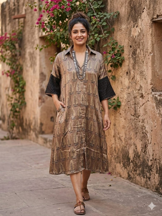 Ajrakh shirt dress
