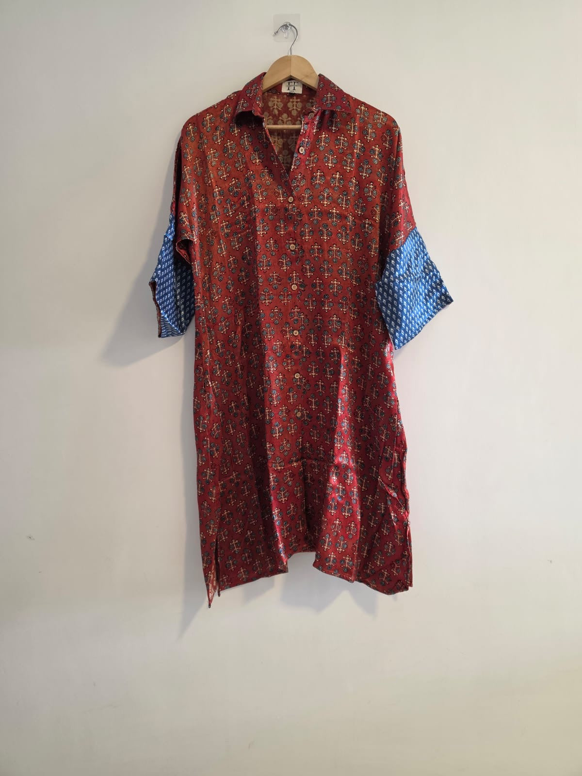 Ajrakh shirt dress (Short)