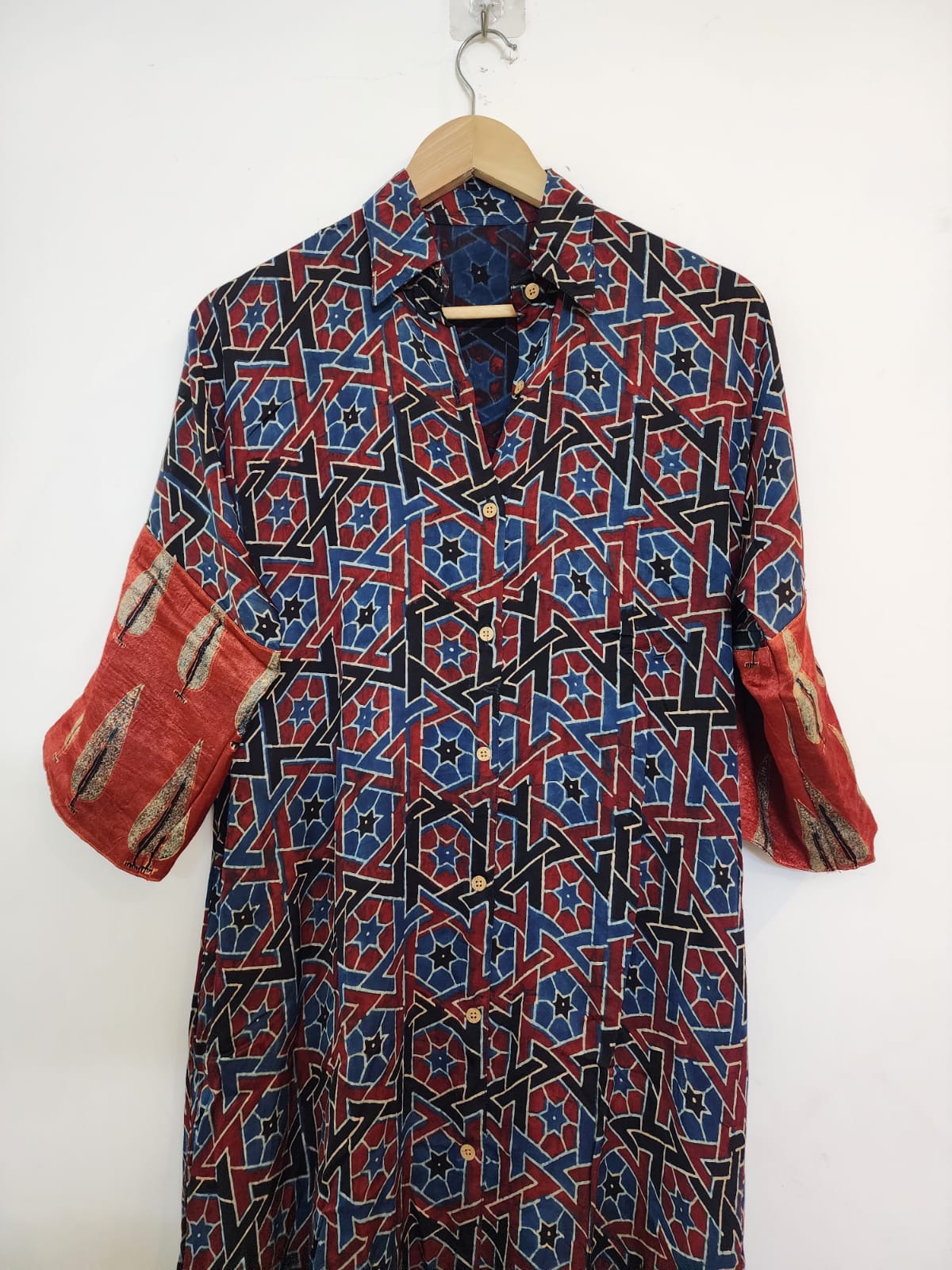Ajrakh shirt dress